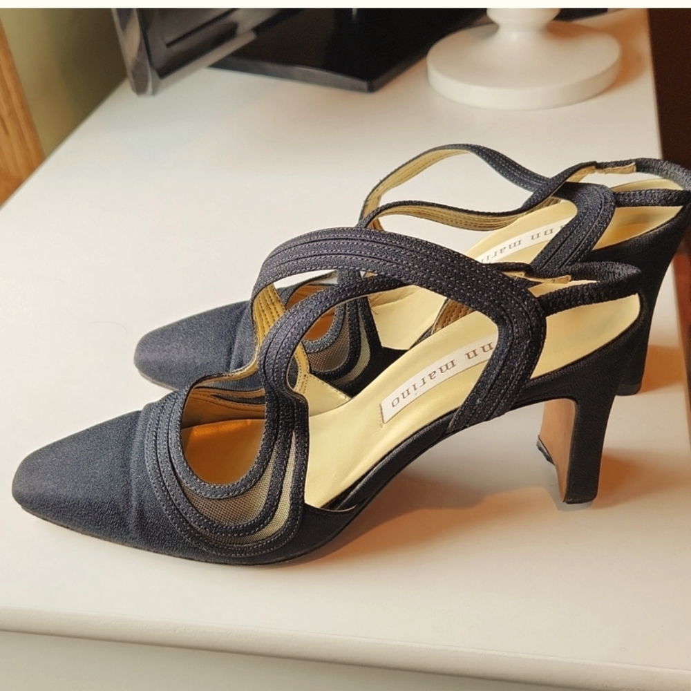 Ann Marino  From Nordstrom Womens Dressy Black  Sandals 3" Heel Size 5